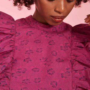 Des Petits Hauts Voliane Cassis Blouse Floral Printed Top XS 0